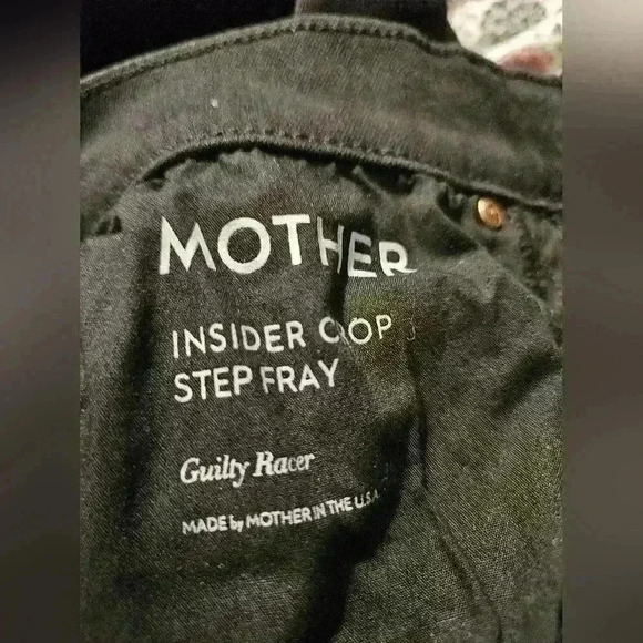 MOTHER Insider Striped Crop Step-Hem Fray Jeans in Guilty Racer - Picture 6 of 7